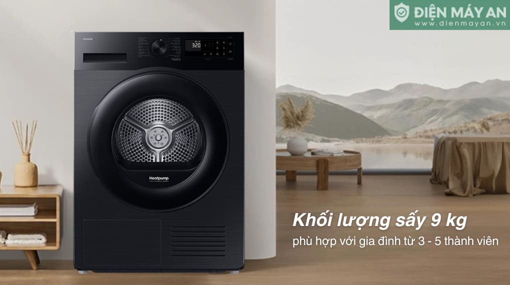 Máy sấy bơm nhiệt Samsung 9 kg DV90CGC2A0ABSV